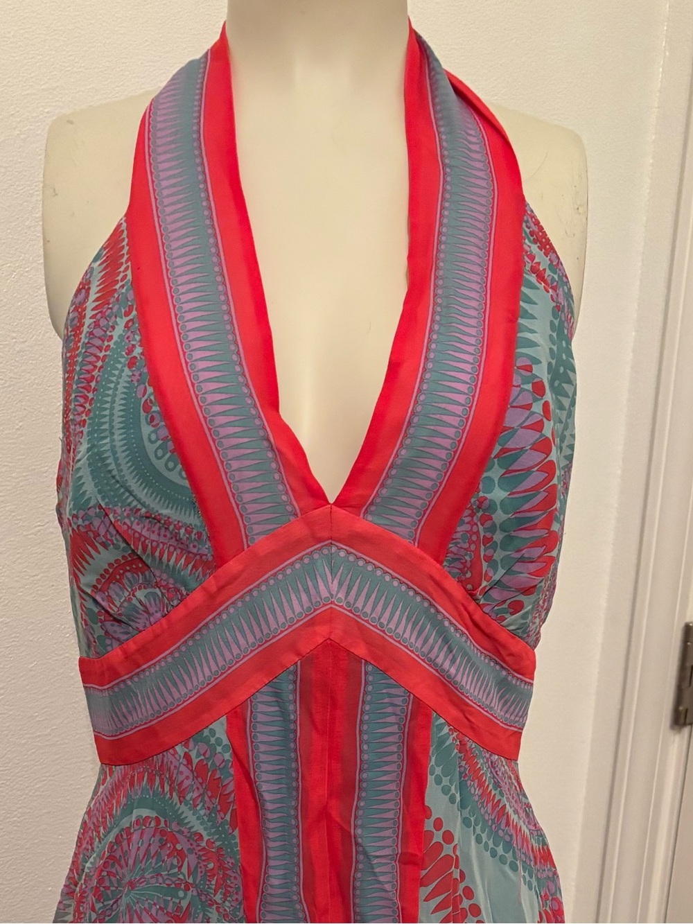 BCBGMaxAzria Halter silk Dress 8 - Picture 2 of 7